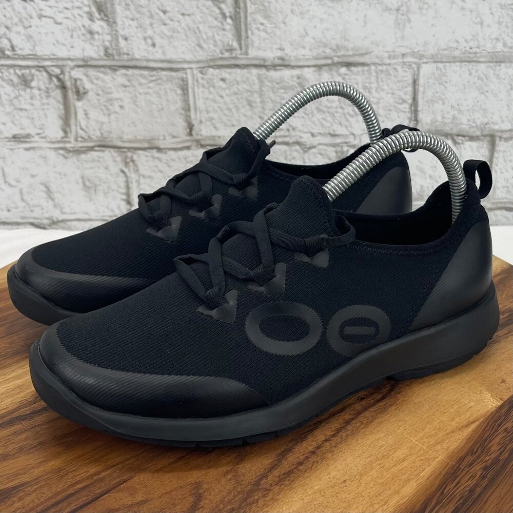 Oofos OOmg Sport LS Low Womens 8.5 Black Recovery Lace Up Shoes
